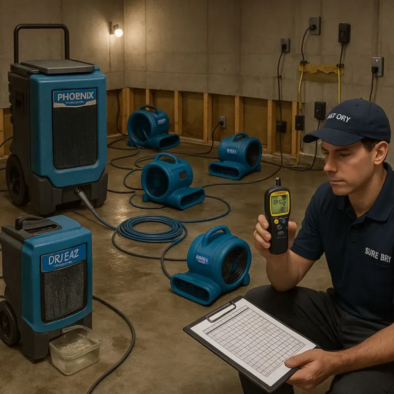 Structural Drying and Dehumidification process in Germantown, IL